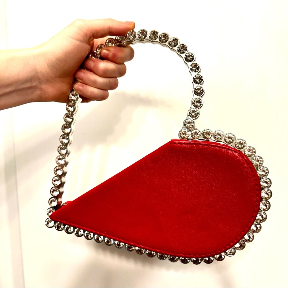 Red Leather Heart Clutch